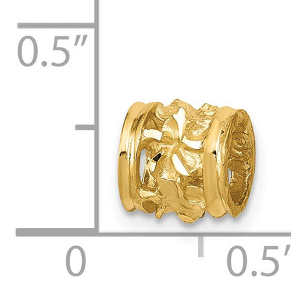 14k Diamond-cut Mini Plumeria Barrel Slide