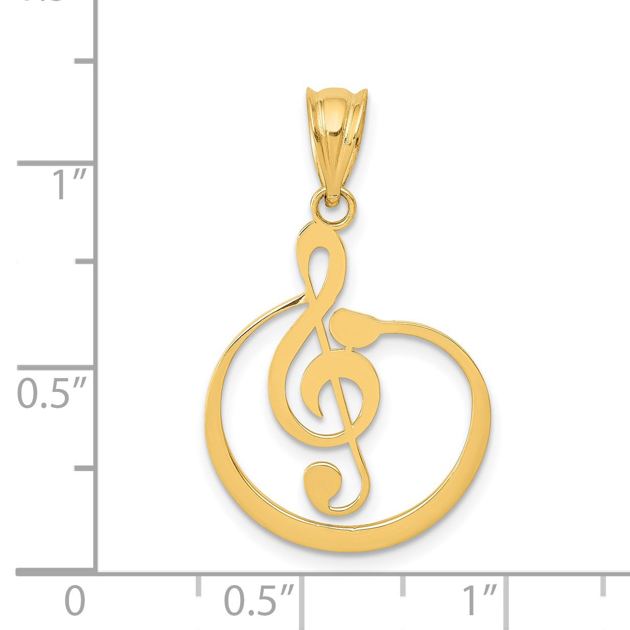 14k G Treble Clef Musical Note Pendant