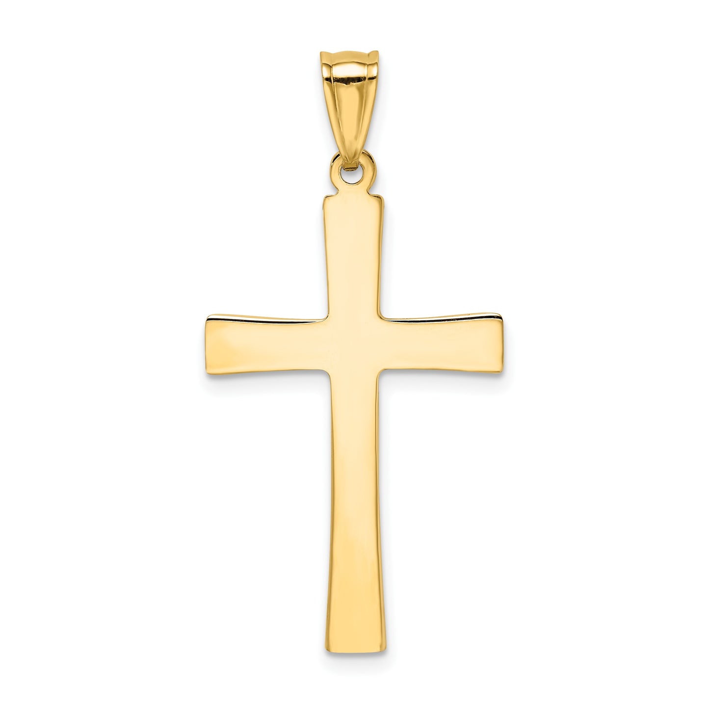 14k and White Rhodium Diamond-cut Cross Pendant