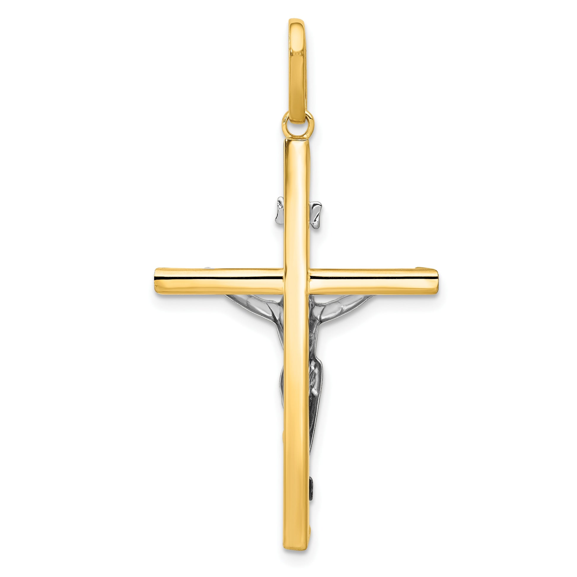 14k Two-tone Crucifix Pendant