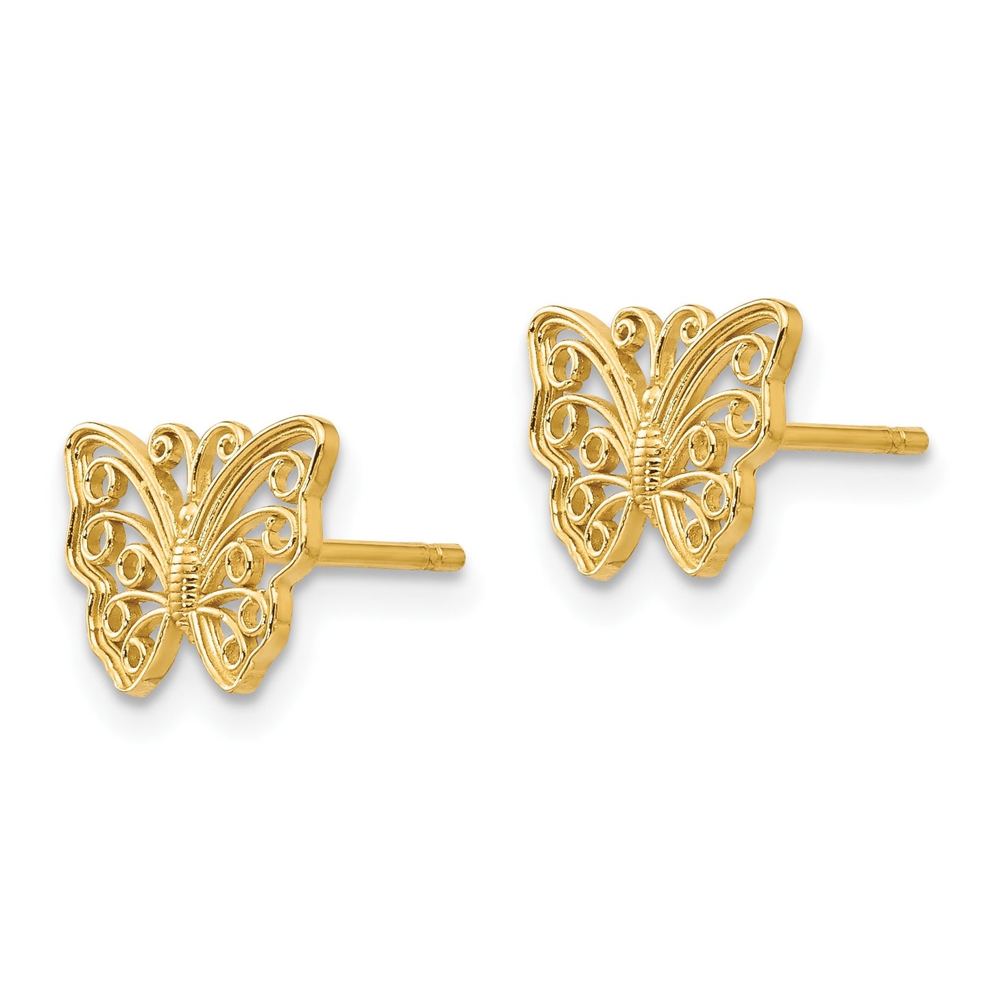14K Cut-out Butterfly Post Earrings