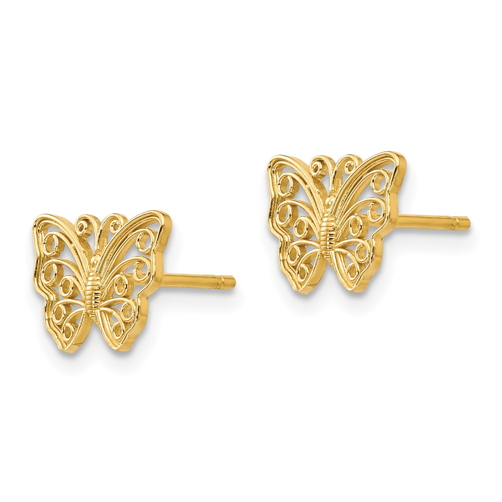 14K Cut-out Butterfly Post Earrings
