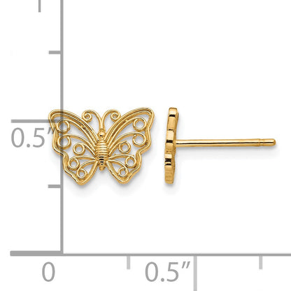 14K Cut-out Butterfly Post Earrings