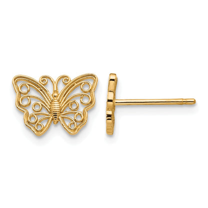14K Cut-out Butterfly Post Earrings