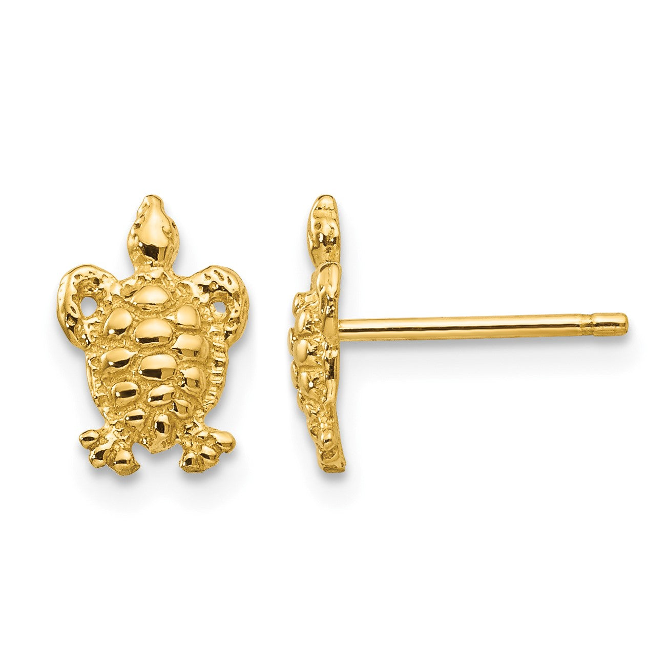 14K Mini Turtle Post Earrings