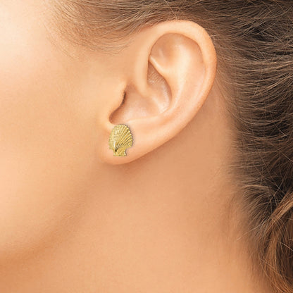 14K Scallop Shell Post Earrings