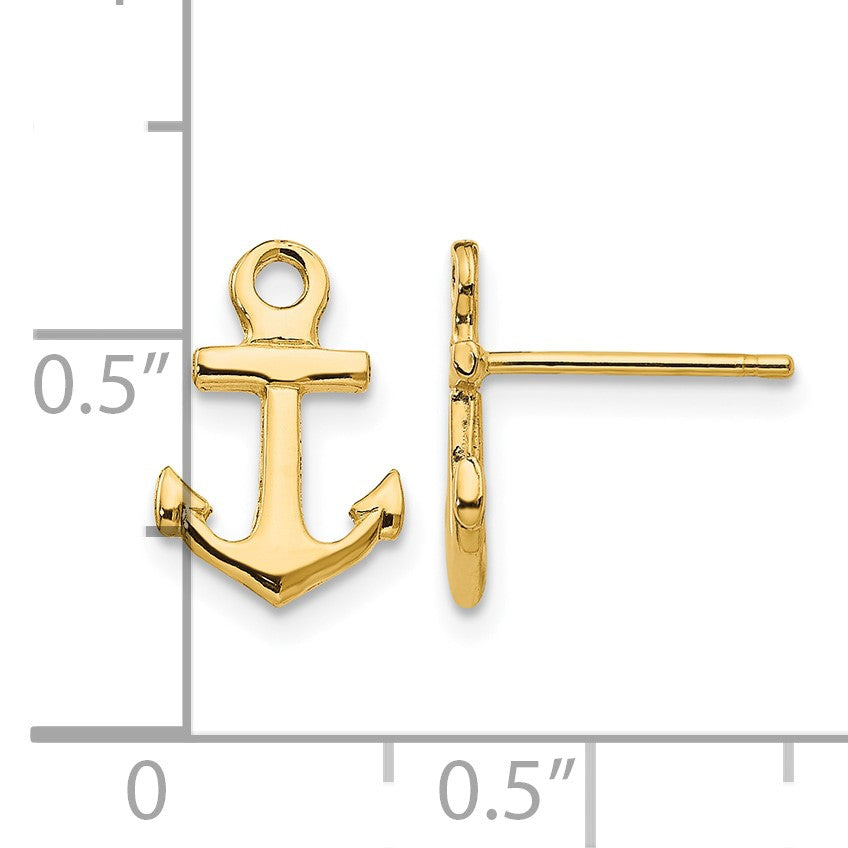 14K Anchor Post Earrings