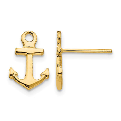 14K Anchor Post Earrings