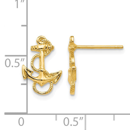 14K Anchor with Rope Trim Post Earrings