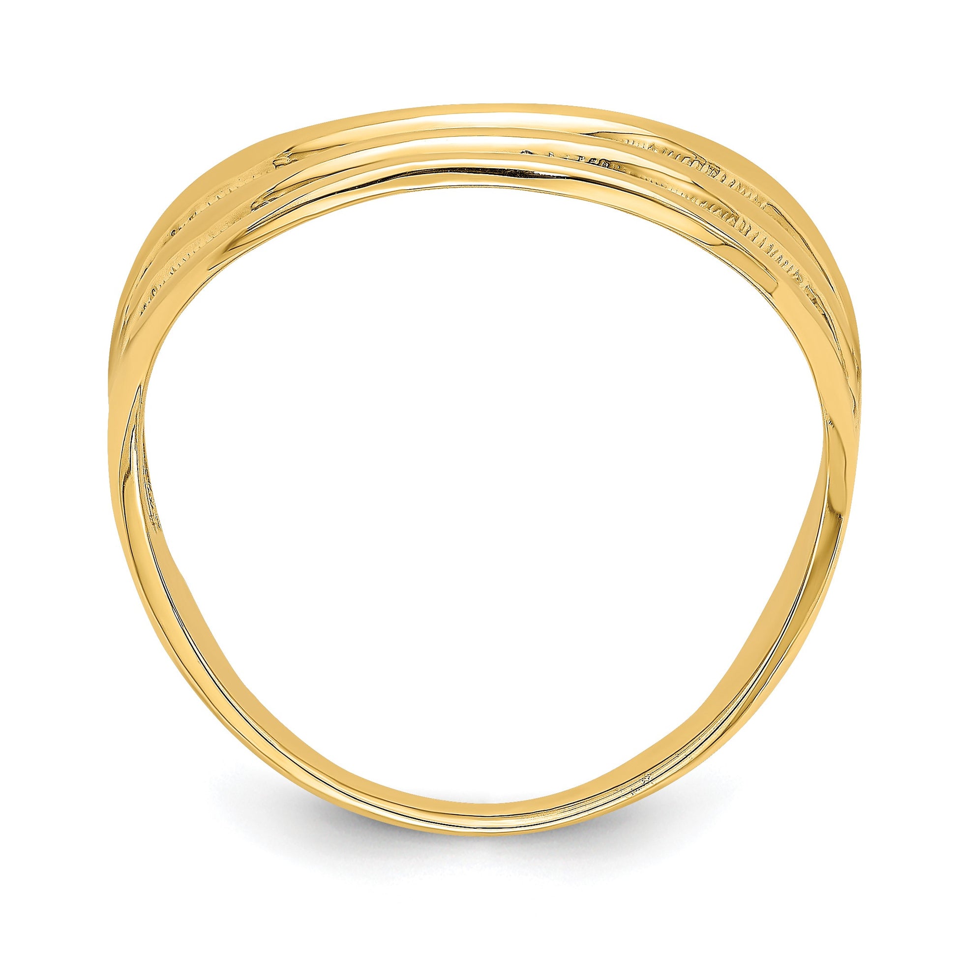 14K Polished Triple Wave Fashion Thumb Ring Size 9