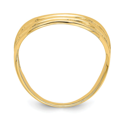 14K Polished Triple Wave Fashion Thumb Ring Size 9
