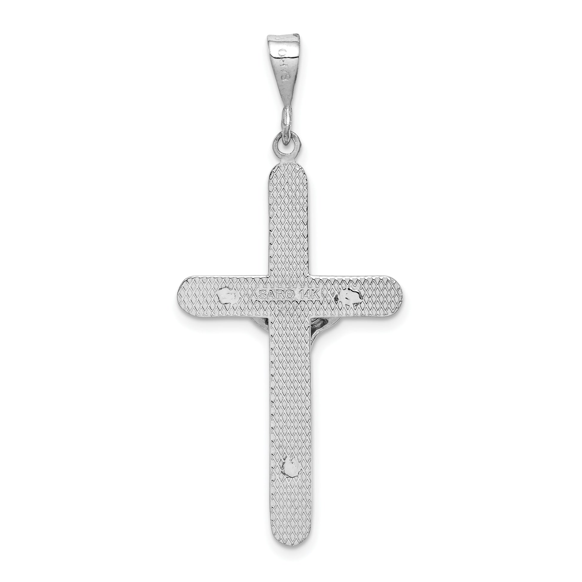 14k White Gold Crucifix Pendant