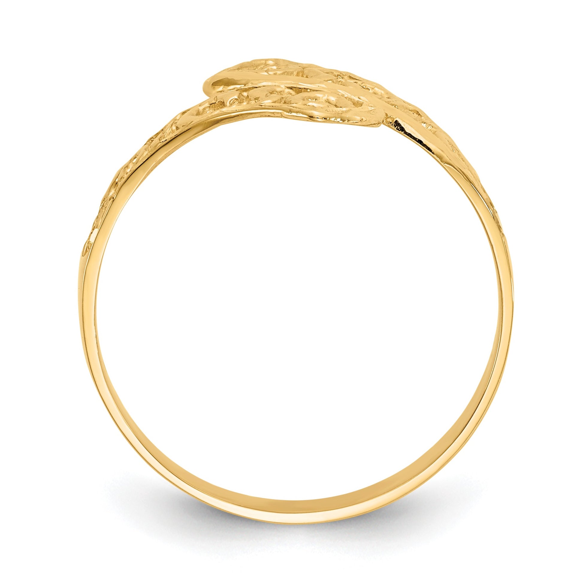 14K Lacey Diamond-cut By-pass Ring