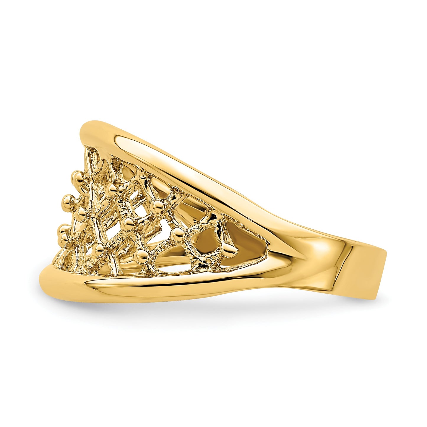 14K Mesh Ring Tapered Band Ring
