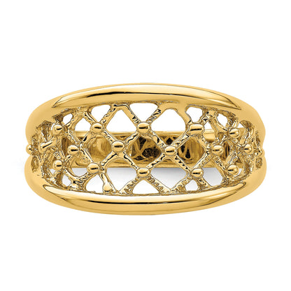 14K Mesh Ring Tapered Band Ring