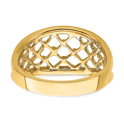 14K Mesh Ring Tapered Band Ring