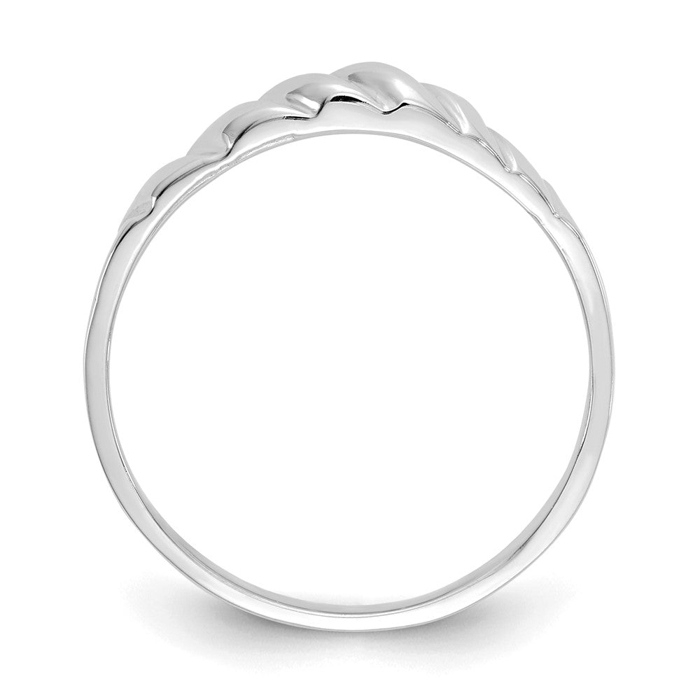 14K White Gold Polished Valley Dome Ring