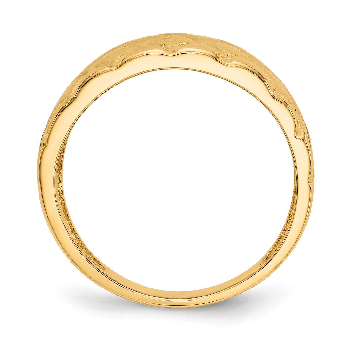 14K Quilted Pattern Dome Ring