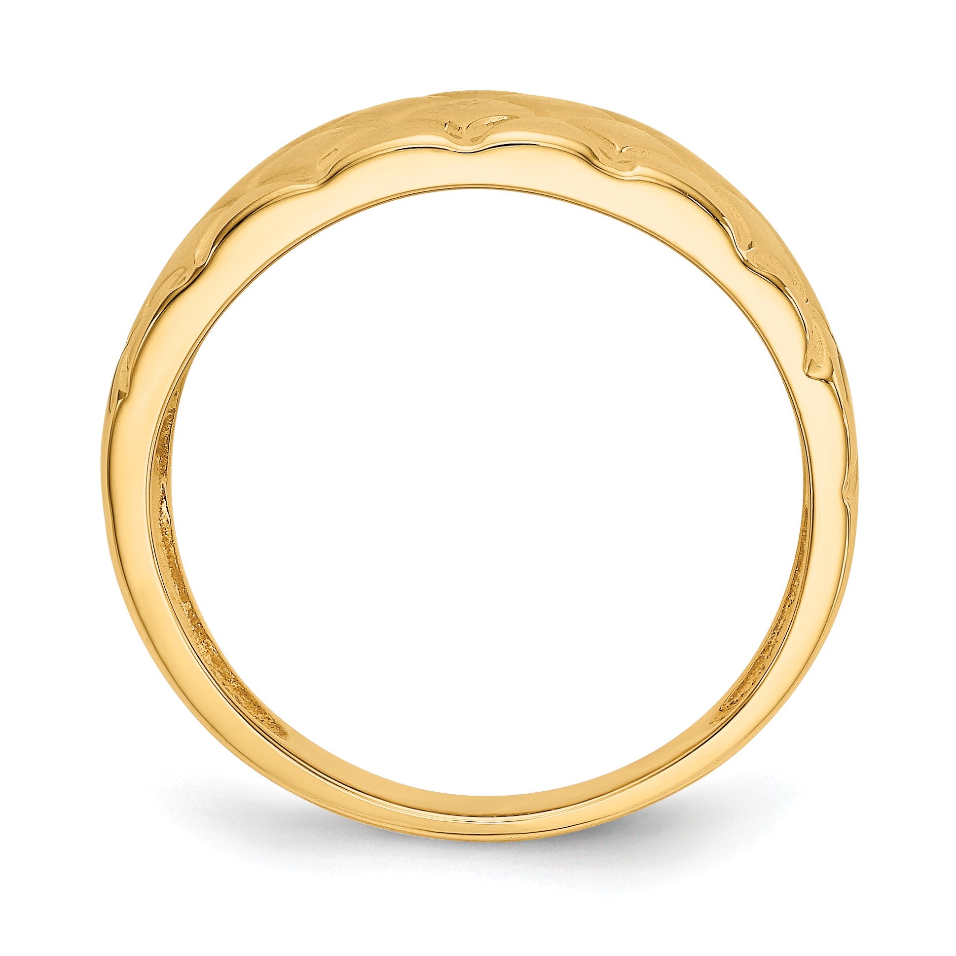 14K Quilted Pattern Dome Ring