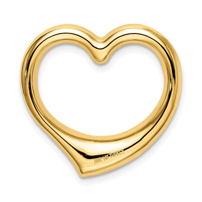 14K Polished Floating Heart Chain Slide