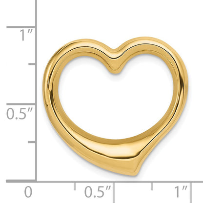 14K Polished Floating Heart Chain Slide