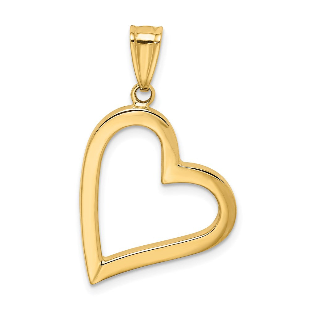 14K Polished Crooked Heart Pendant