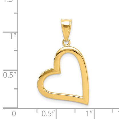 14K Polished Crooked Heart Pendant