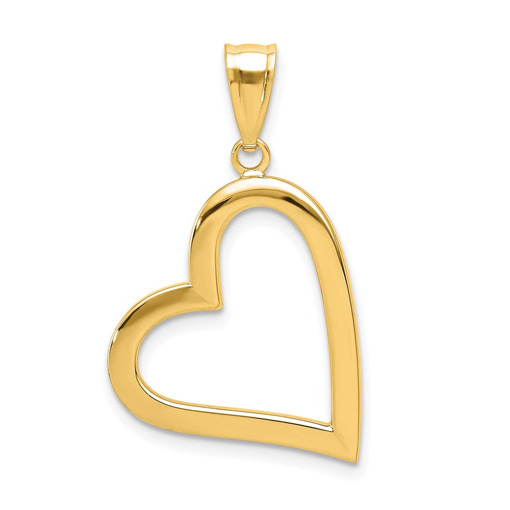 14K Polished Crooked Heart Pendant