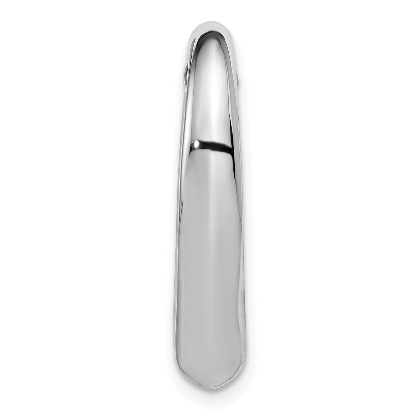 14k White Gold Floating Heart Hollow Chain Slide