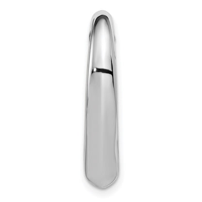14k White Gold Floating Heart Hollow Chain Slide
