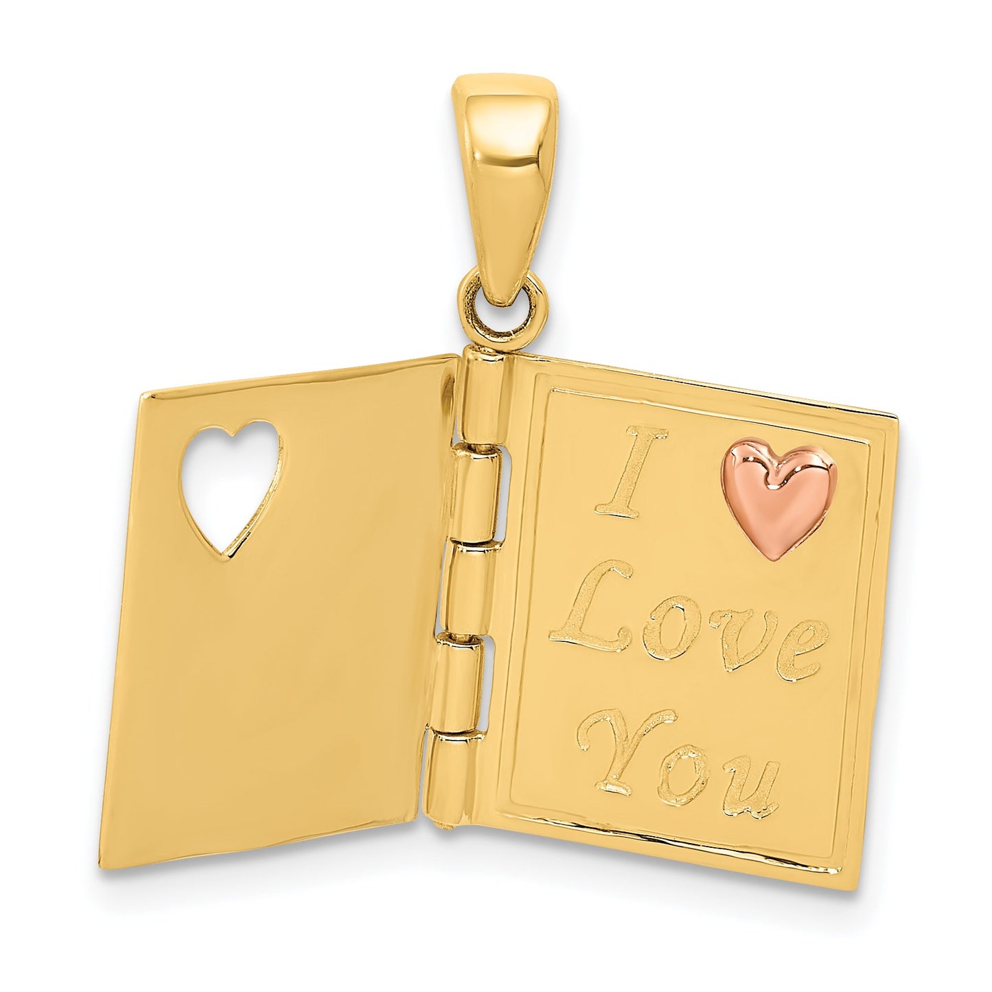 14K Two-tone 3-D Enameled Moveable SWEETHEART Book Charm