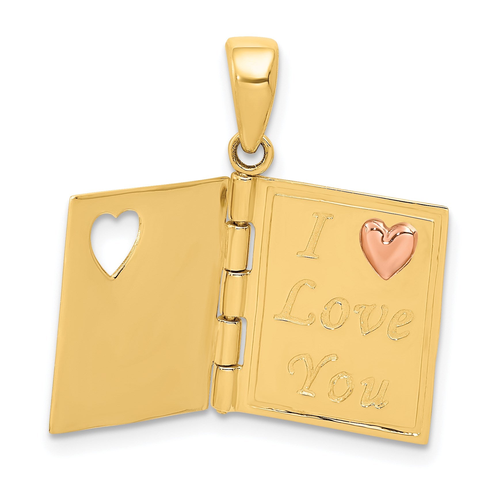 14K Two-tone 3-D Enameled Moveable SWEETHEART Book Charm