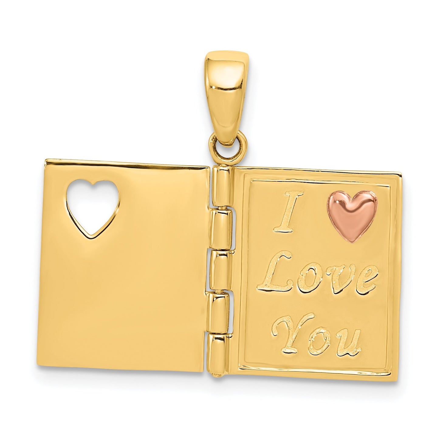 14K Two-tone 3-D Enameled Moveable SWEETHEART Book Charm