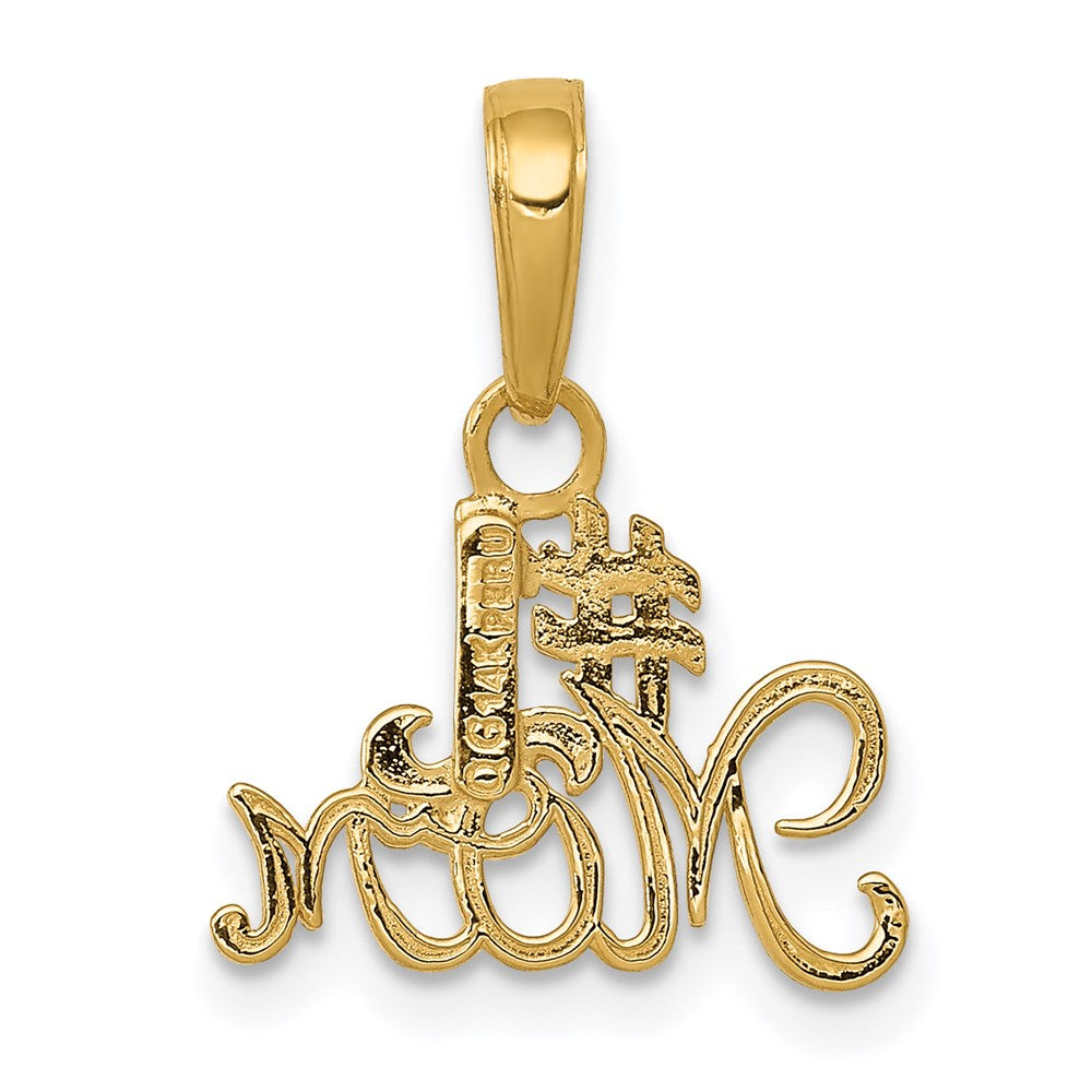 14k #1 MOM Charm