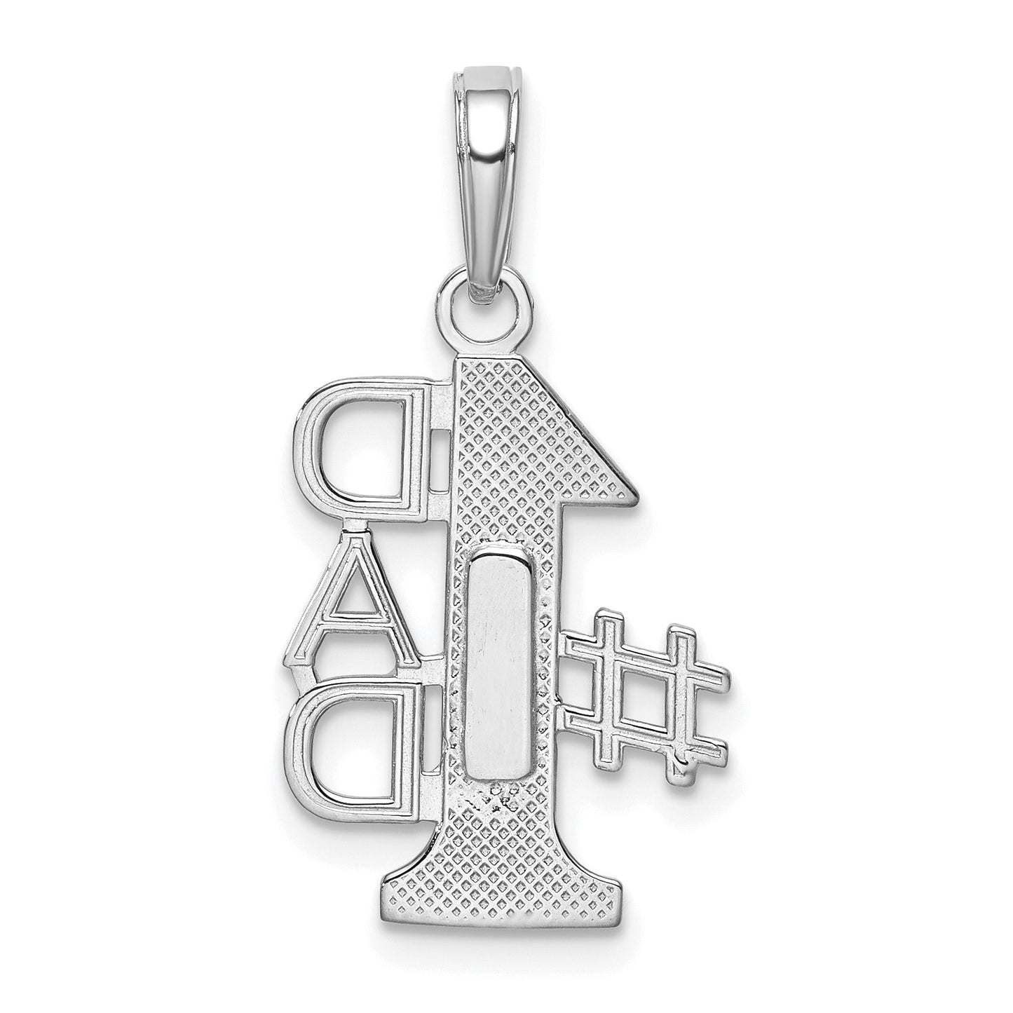 14K White Gold #1 DAD Charm
