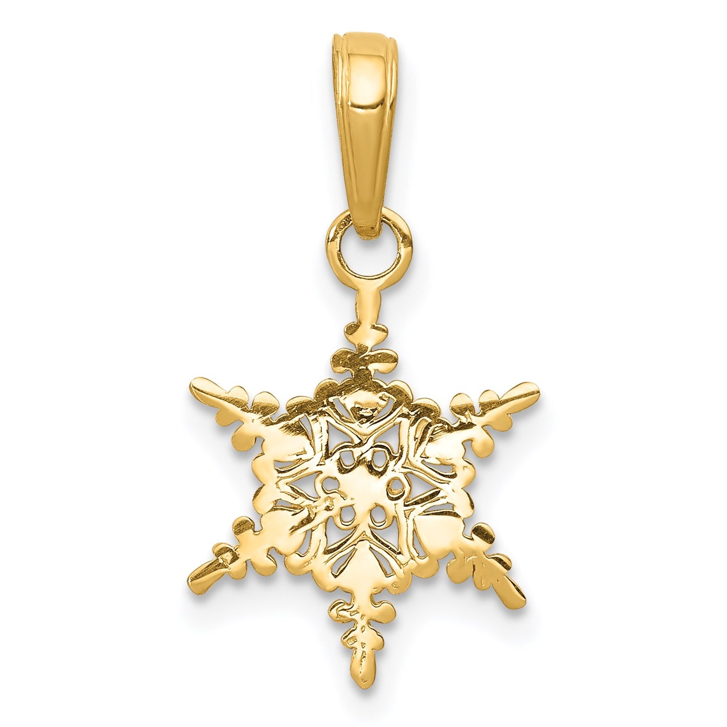 14k Small Snowflake Pendant