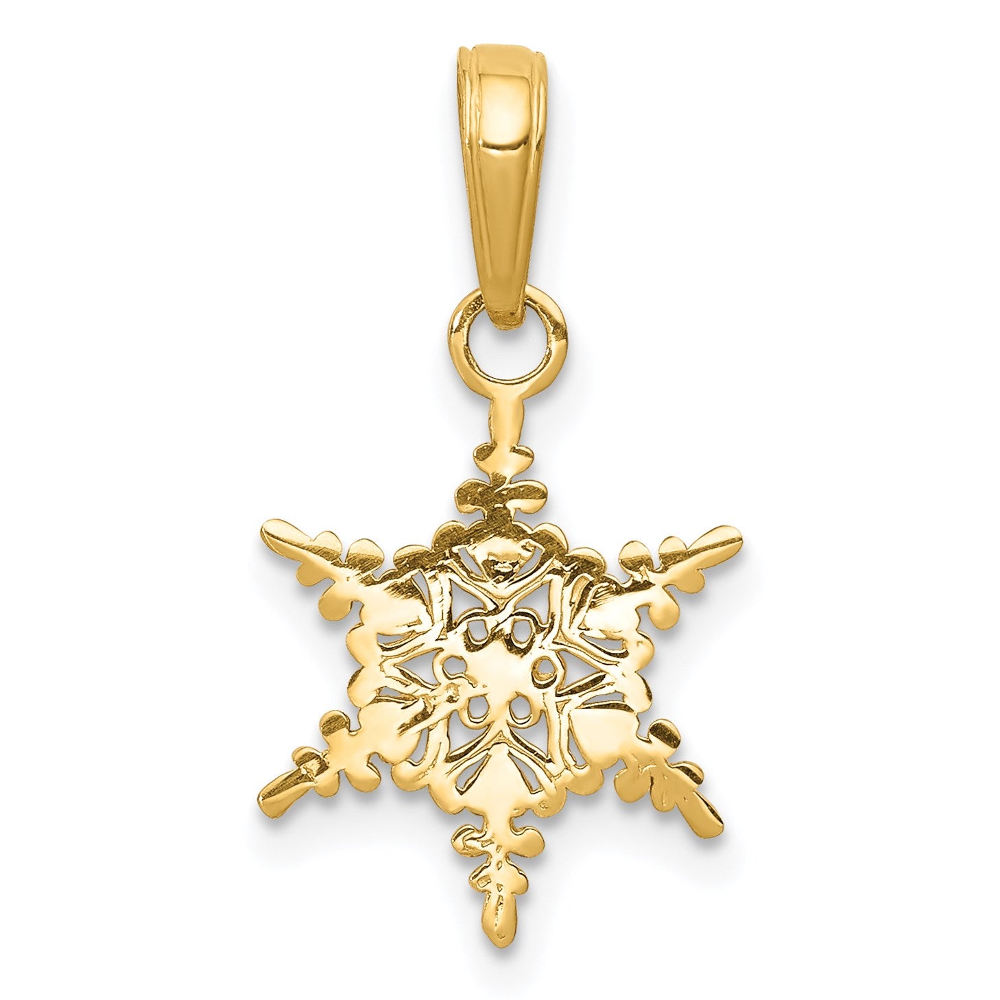 14k Small Snowflake Pendant
