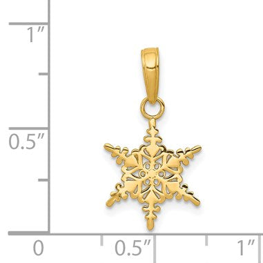 14k Small Snowflake Pendant