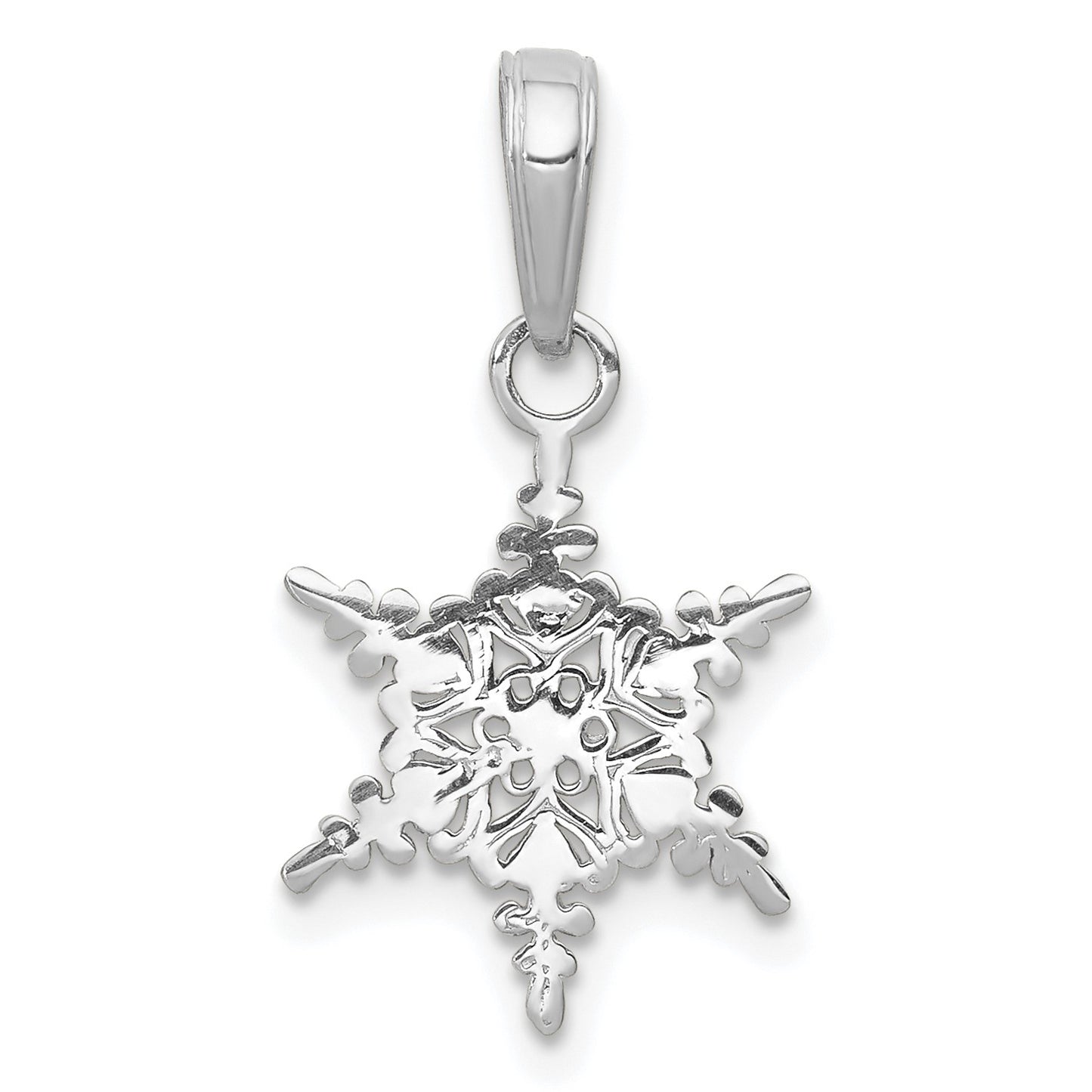 14k White Gold Small Snowflake Pendant