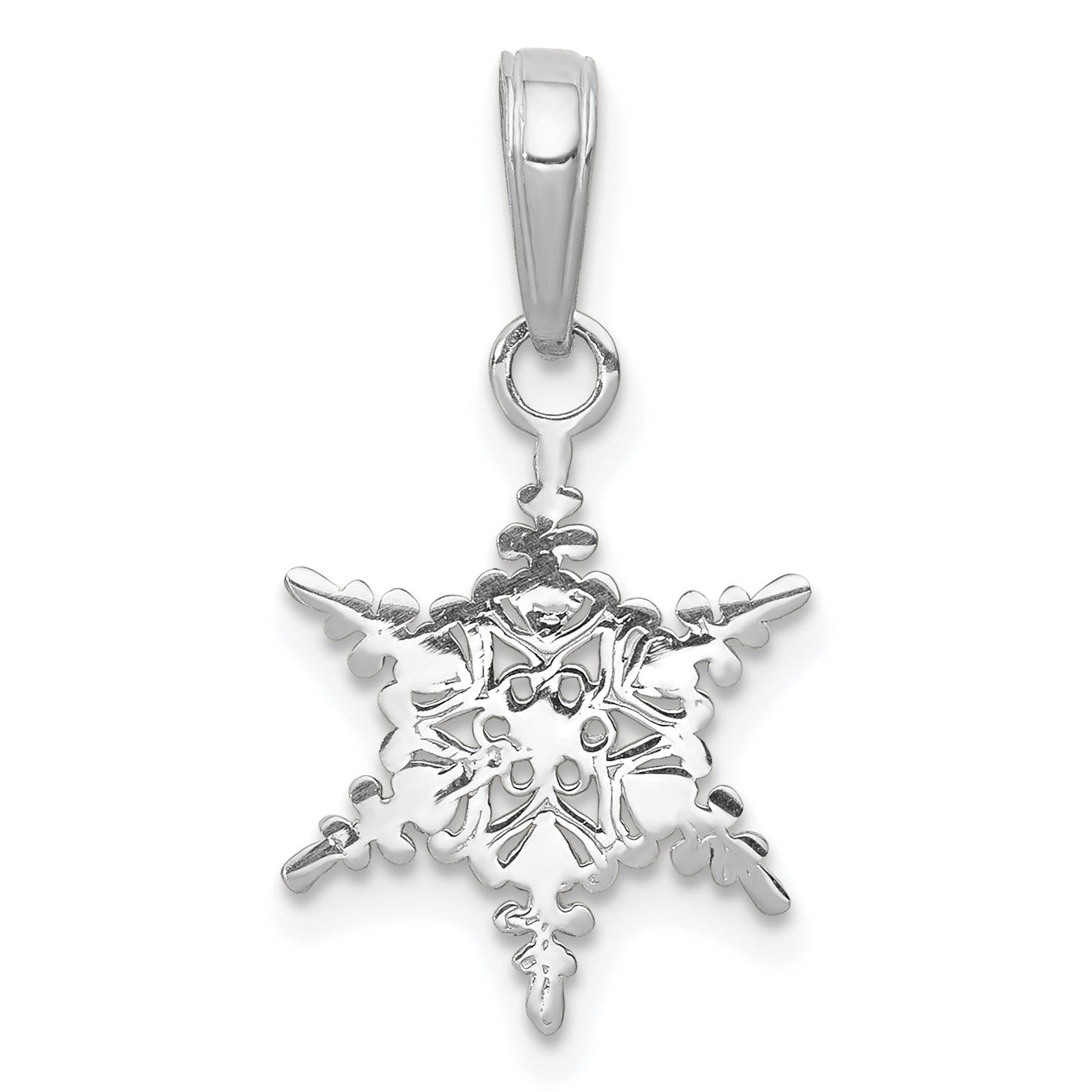 14k White Gold Small Snowflake Pendant