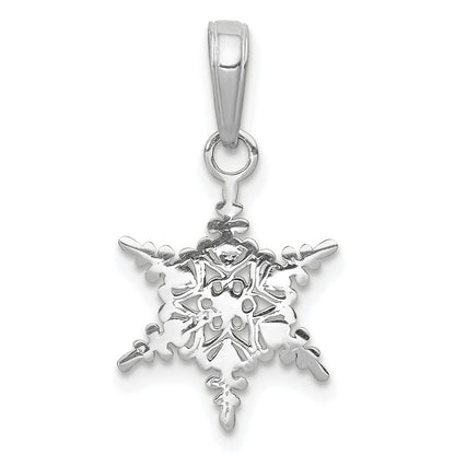 14k White Gold Small Snowflake Pendant