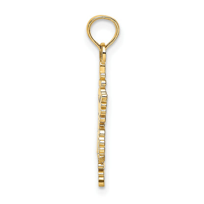 14k Polished Snowflake Charm