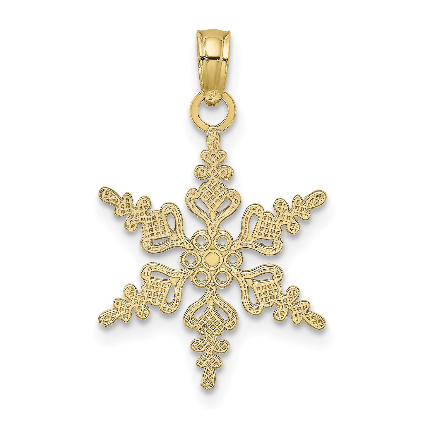 14k Polished Snowflake Charm