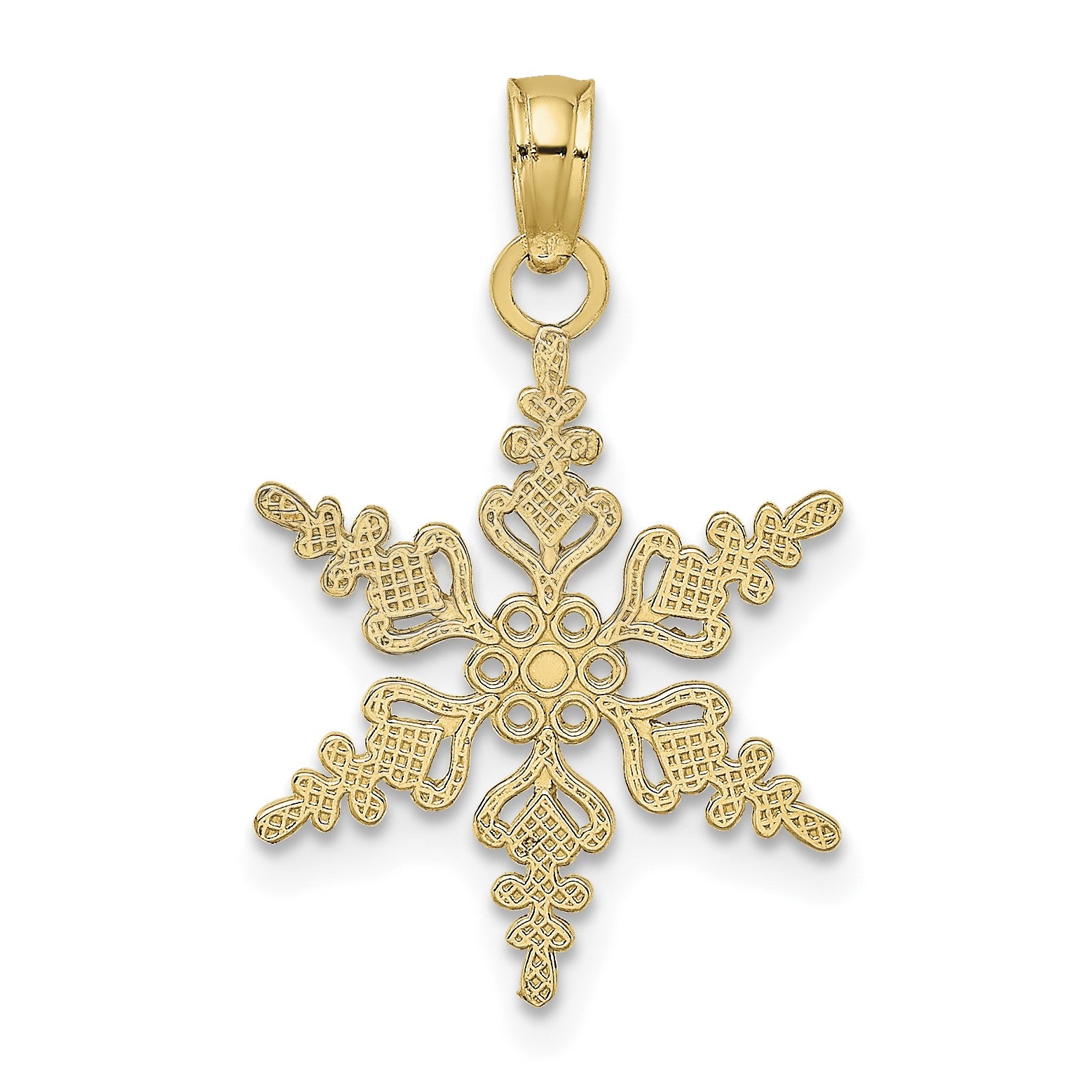14k Polished Snowflake Charm