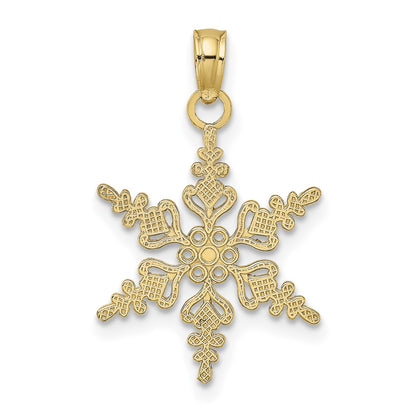 14k Polished Snowflake Charm
