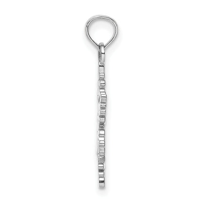14K White Gold Polished Snowflake Charm
