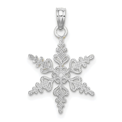 14K White Gold Polished Snowflake Charm