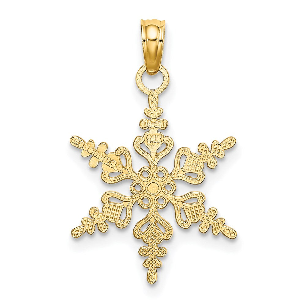 14K White Gold Polished Snowflake Charm