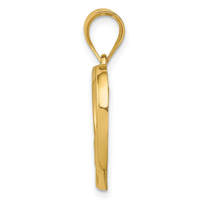 14k Polished and Satin Mom and Baby Heart Charm