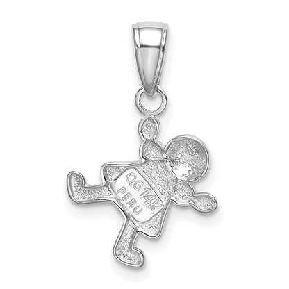 14K White Gold Little Girl Charm